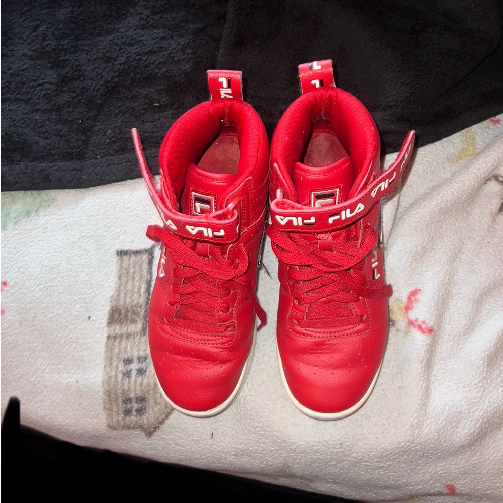 Fila Kids Red High-Top Sneakers